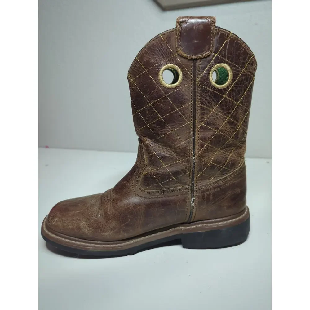 John Deere Square Toe Work Boots Kids Size 4M